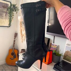 Nine West High Heel Black Leather Boots